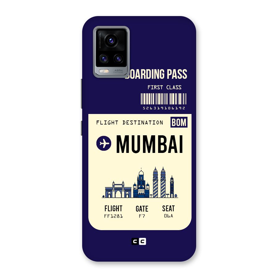 Mumbai Boarding Pass Back Case for Vivo V20