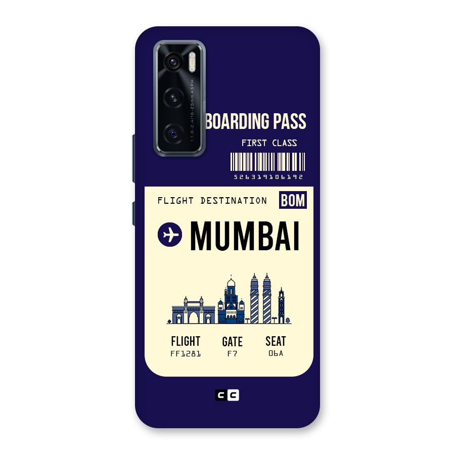 Mumbai Boarding Pass Back Case for Vivo V20 SE