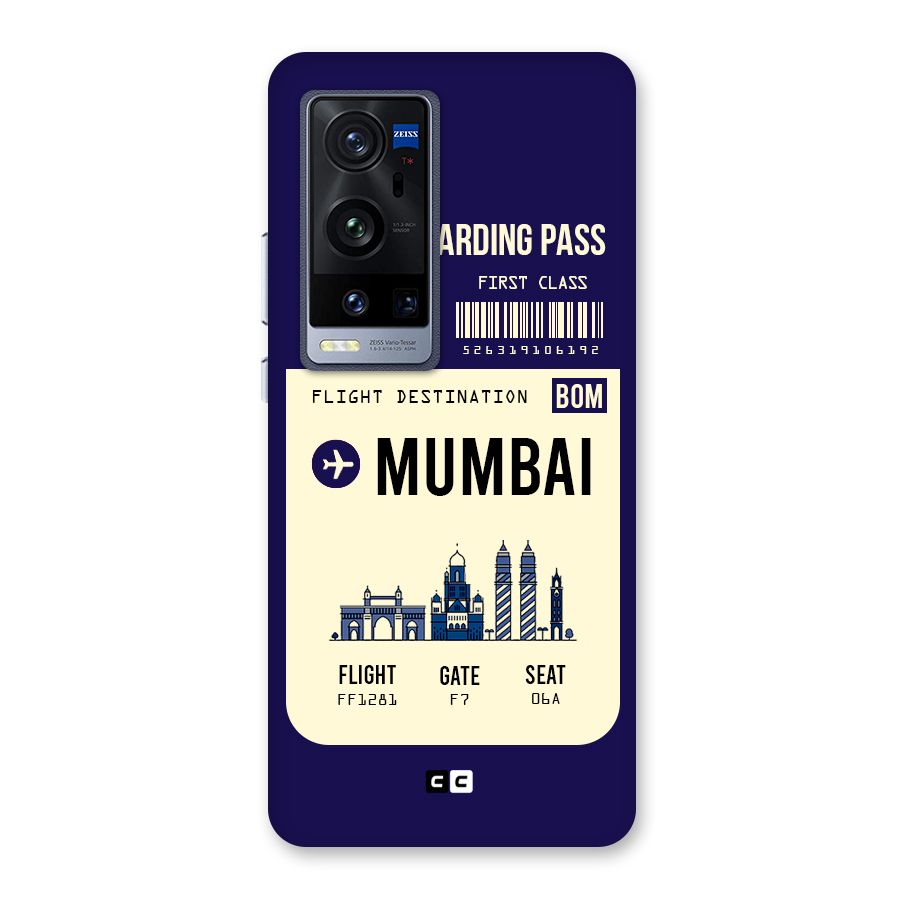 Mumbai Boarding Pass Back Case for Vivo X60 Pro Plus