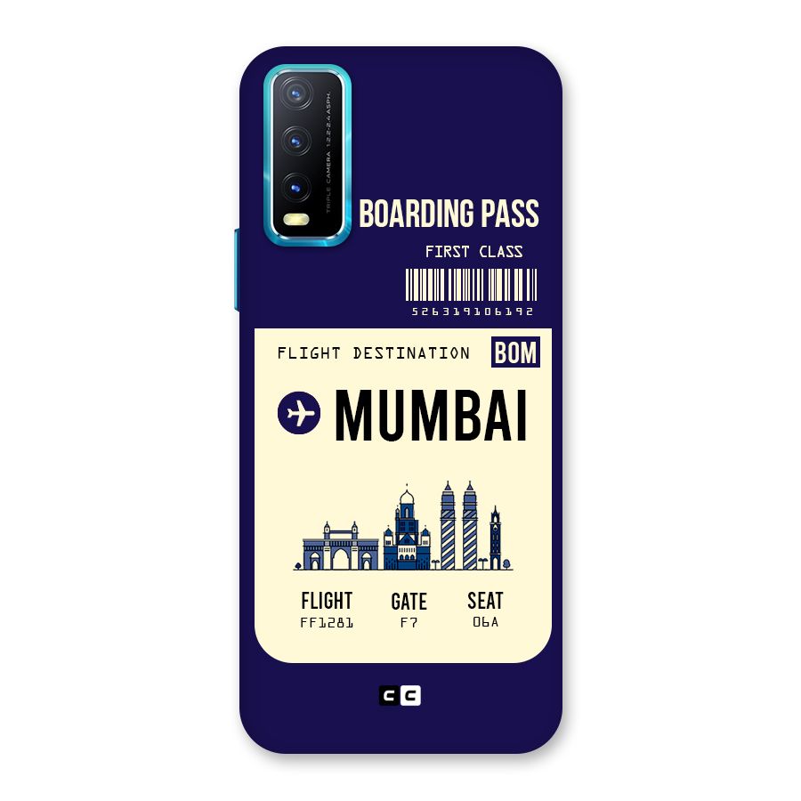 Mumbai Boarding Pass Back Case for Vivo Y20A