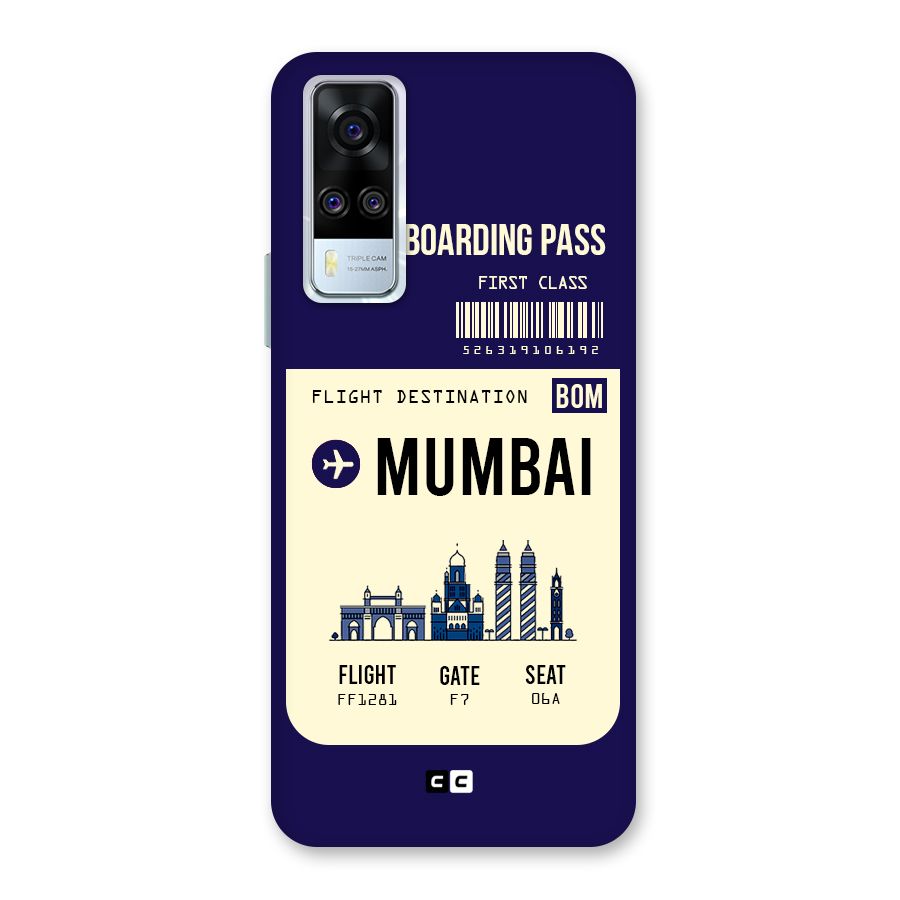 Mumbai Boarding Pass Back Case for Vivo Y31