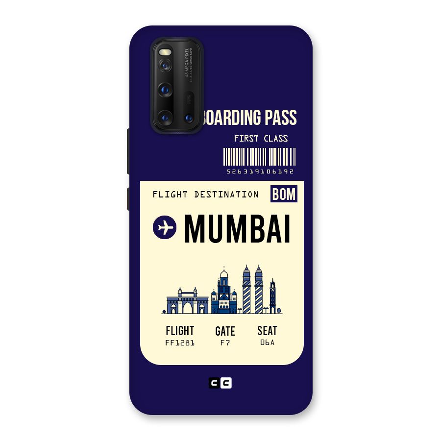 Mumbai Boarding Pass Back Case for Vivo iQOO 3