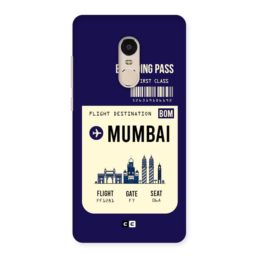 Mumbai Boarding Pass Back Case for Xiaomi Redmi Note 4