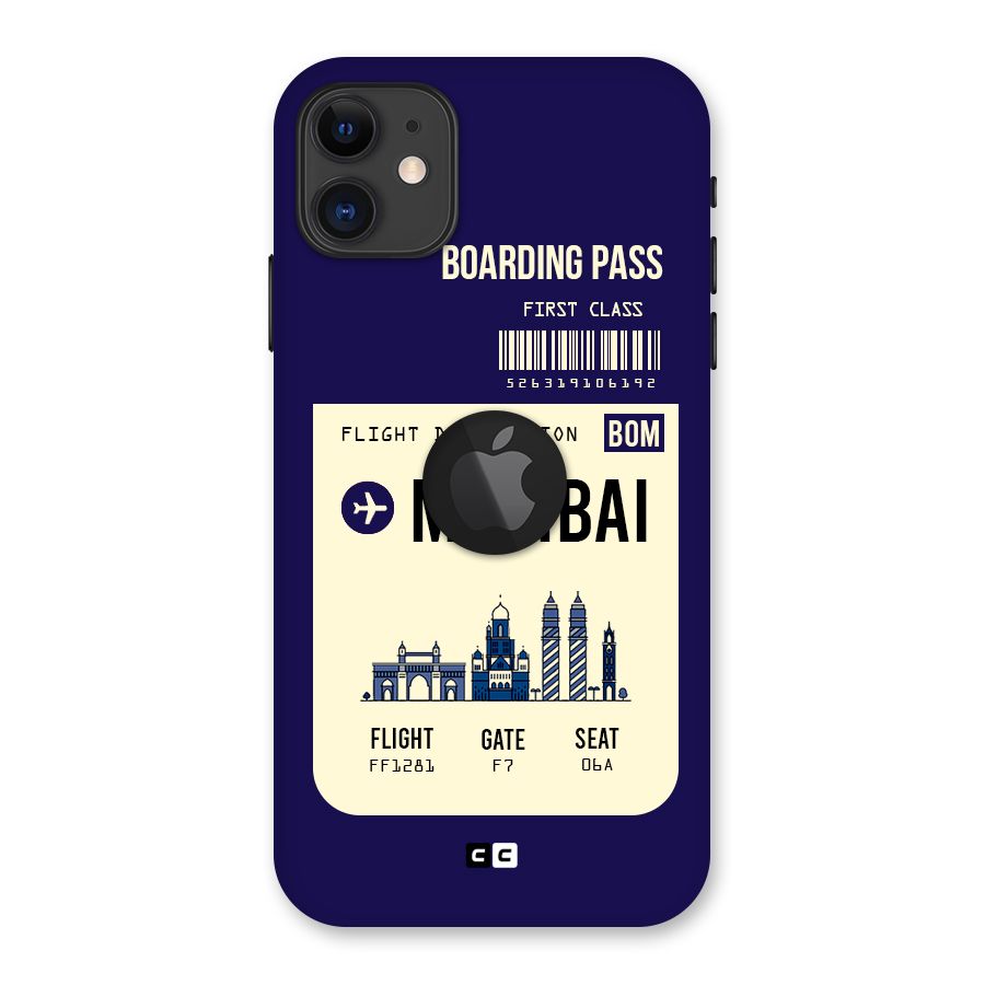 Mumbai Boarding Pass Back Case for iPhone 11 Logo Cut