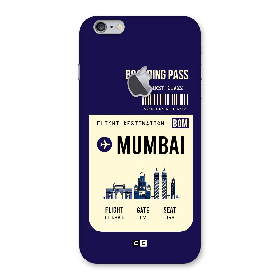 Mumbai Boarding Pass Back Case for iPhone 6 Plus 6S Plus Logo Cut