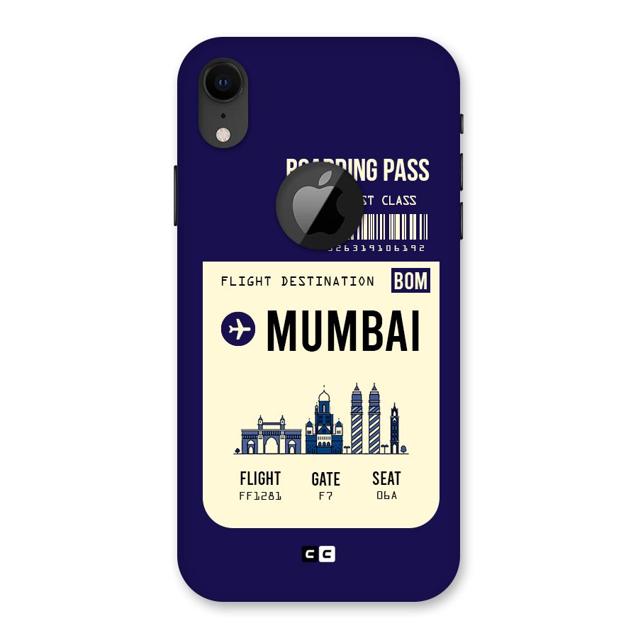 Mumbai Boarding Pass Back Case for iPhone XR Logo Cut