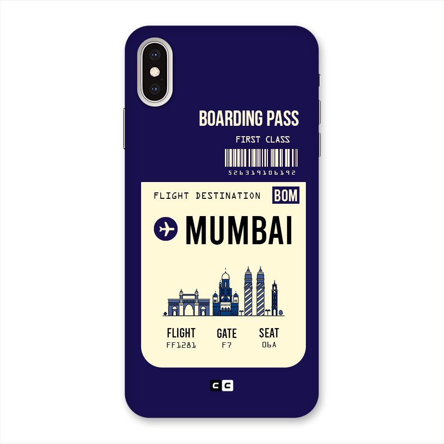 Mumbai Boarding Pass Back Case for iPhone XS Max