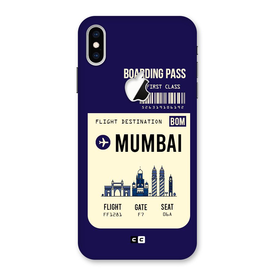 Mumbai Boarding Pass Back Case for iPhone XS Max Apple Cut