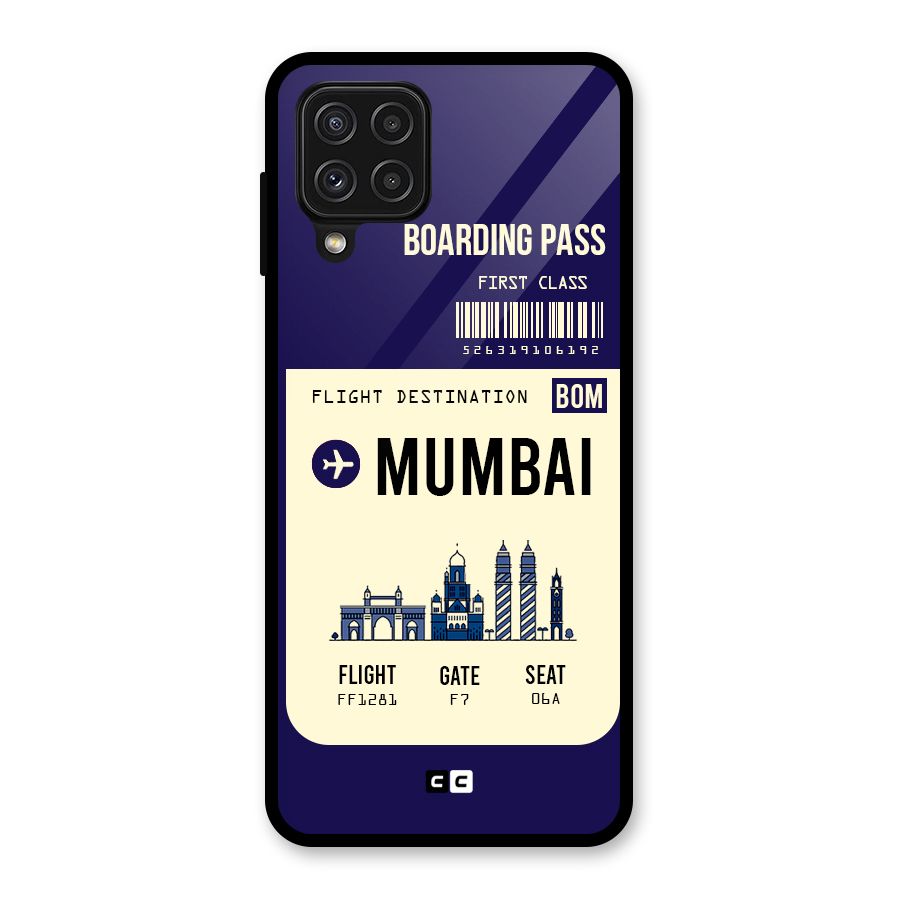 Mumbai Boarding Pass Glass Back Case for Galaxy A22 4G