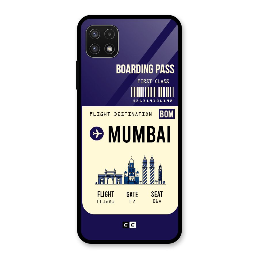 Mumbai Boarding Pass Glass Back Case for Galaxy A22 5G