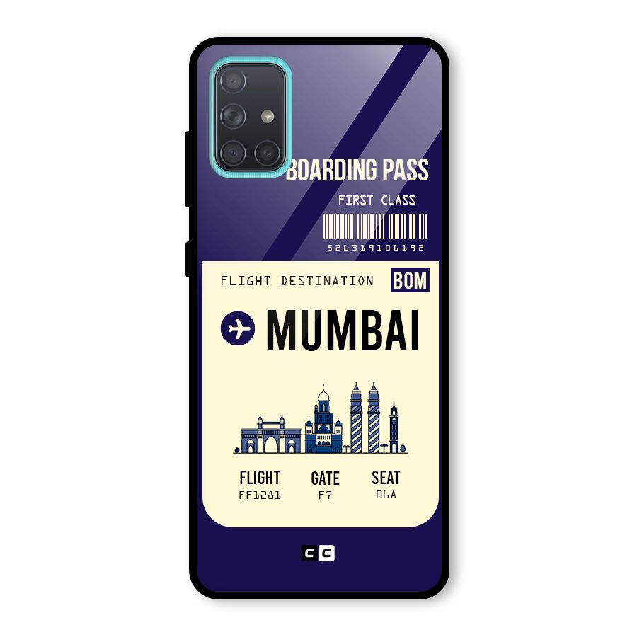 Mumbai Boarding Pass Glass Back Case for Galaxy A71