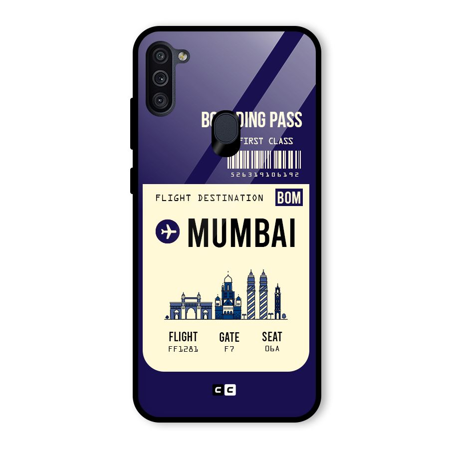 Mumbai Boarding Pass Glass Back Case for Galaxy M11