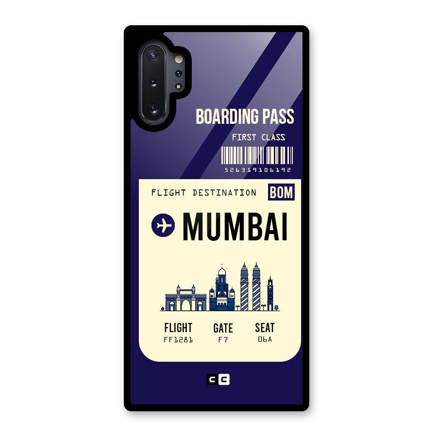 Mumbai Boarding Pass Glass Back Case for Galaxy Note 10 Plus