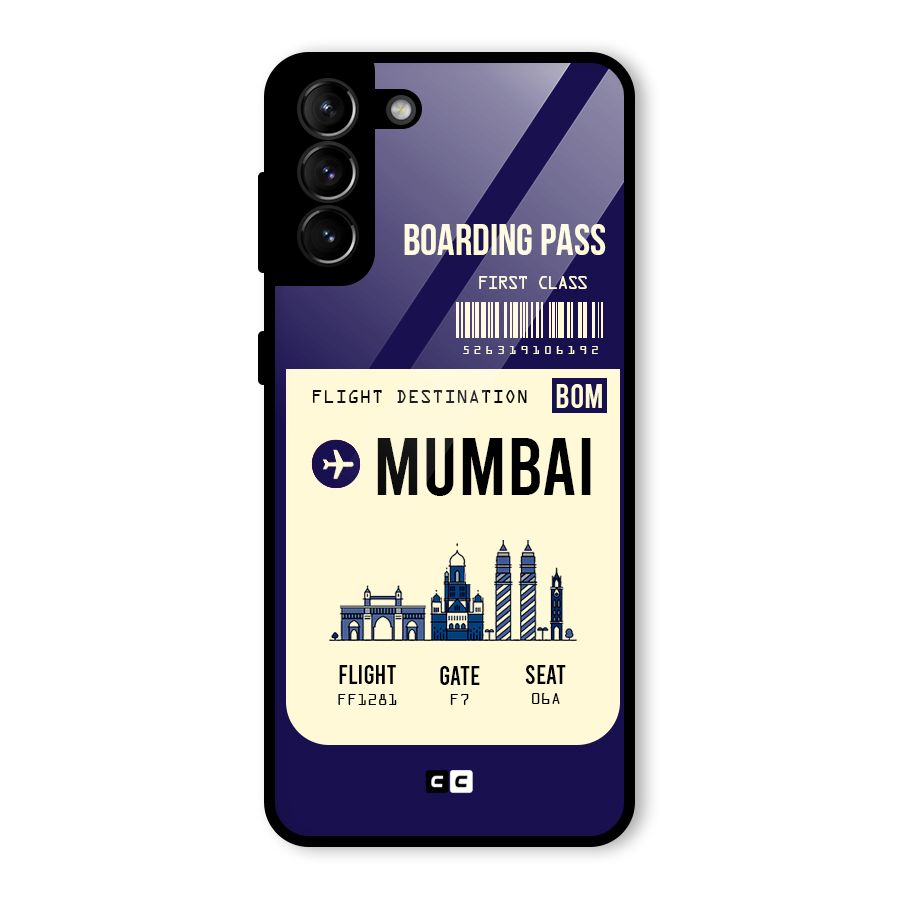 Mumbai Boarding Pass Glass Back Case for Galaxy S21 Plus