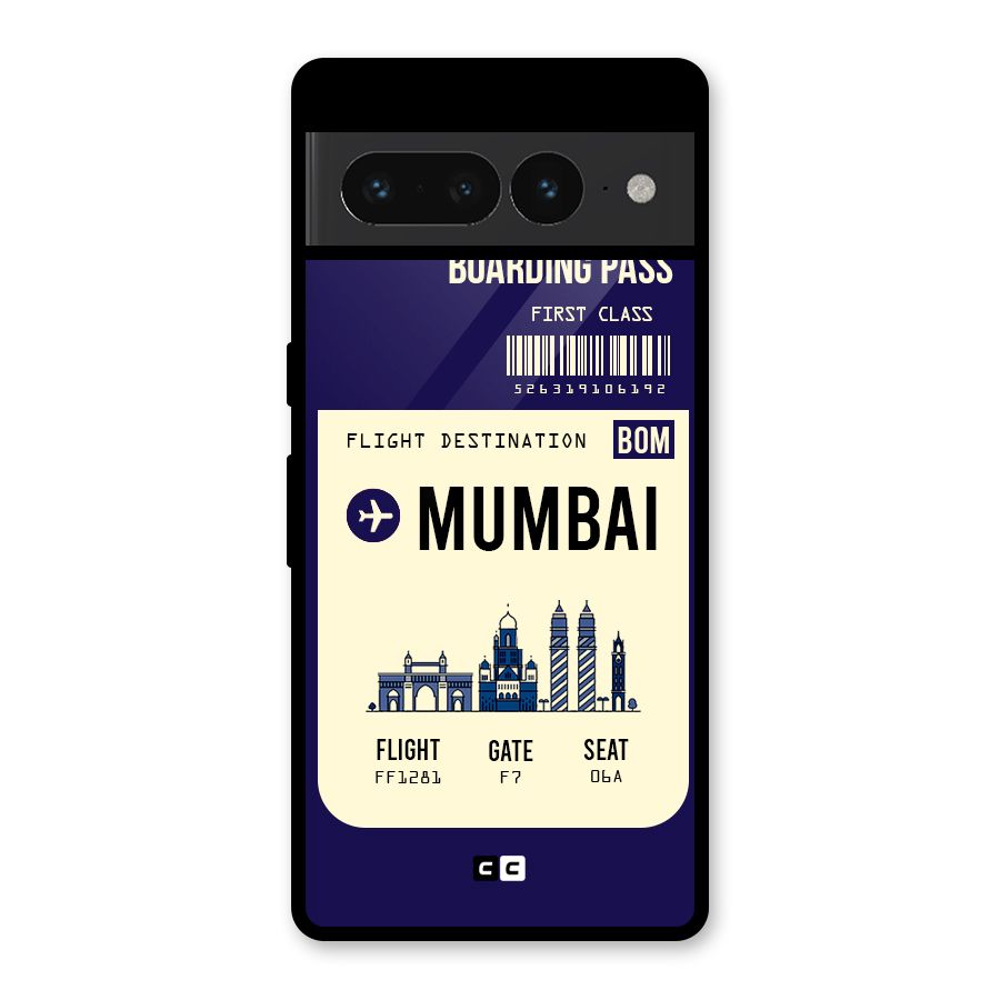 Mumbai Boarding Pass Glass Back Case for Google Pixel 7 Pro