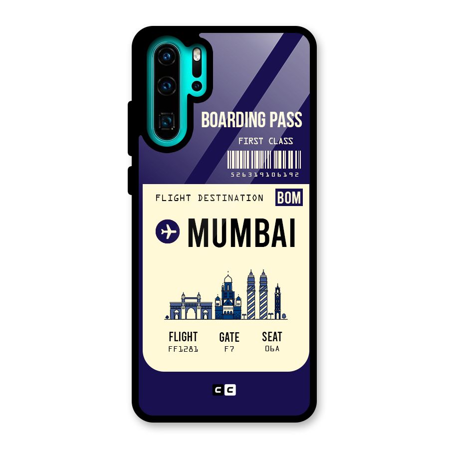 Mumbai Boarding Pass Glass Back Case for Huawei P30 Pro