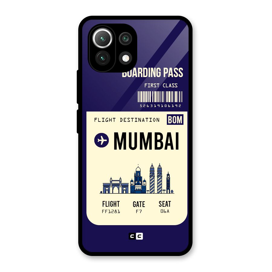 Mumbai Boarding Pass Glass Back Case for Mi 11 Lite