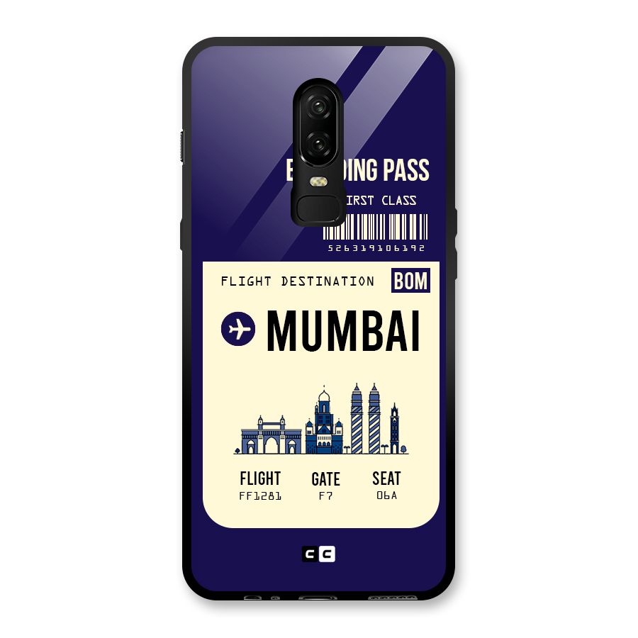 Mumbai Boarding Pass Glass Back Case for OnePlus 6