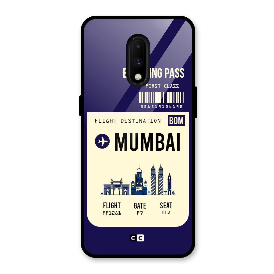 Mumbai Boarding Pass Glass Back Case for OnePlus 7
