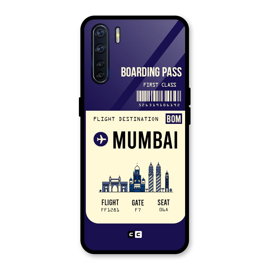 Mumbai Boarding Pass Glass Back Case for Oppo F15