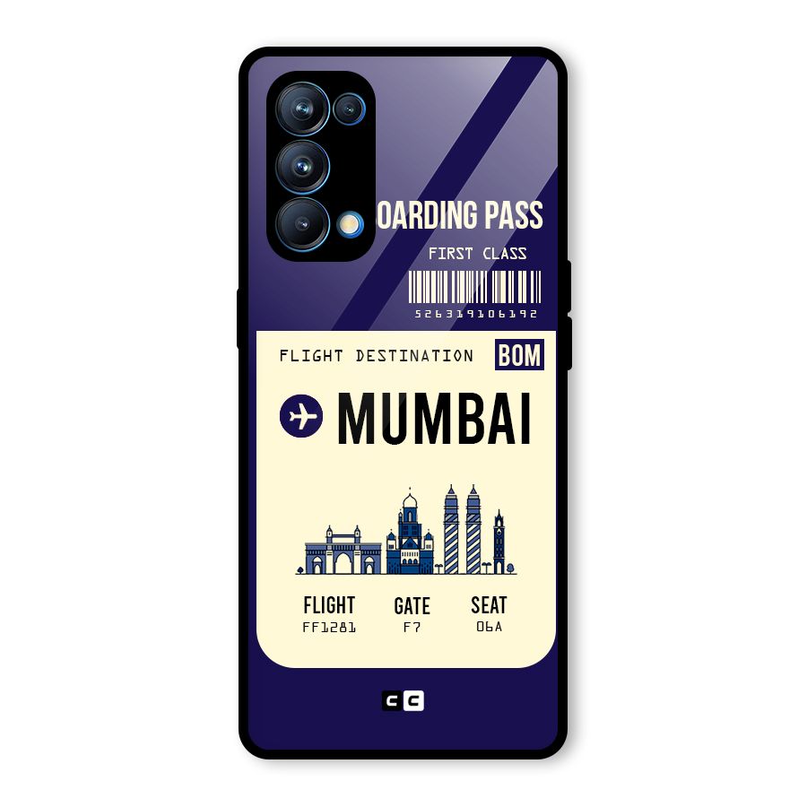 Mumbai Boarding Pass Glass Back Case for Oppo Reno5 Pro 5G