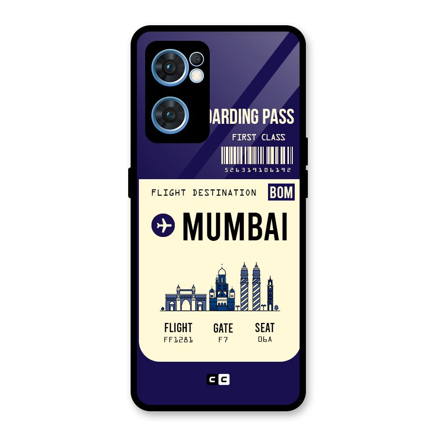 Mumbai Boarding Pass Glass Back Case for Oppo Reno7 5G