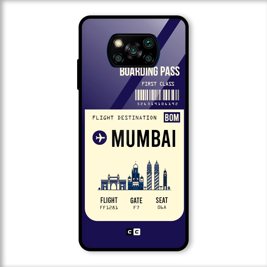 Mumbai Boarding Pass Glass Back Case for Poco X3