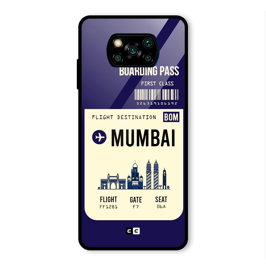 Mumbai Boarding Pass Glass Back Case for Poco X3 Pro