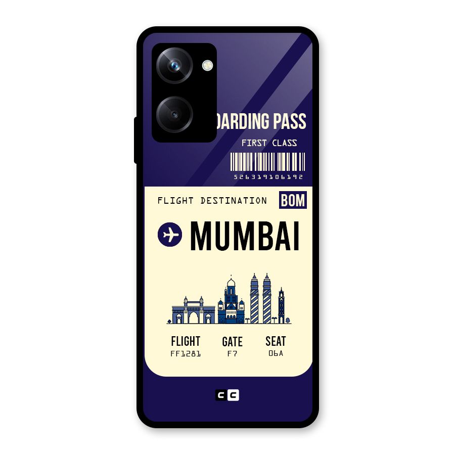 Mumbai Boarding Pass Glass Back Case for Realme 10 Pro