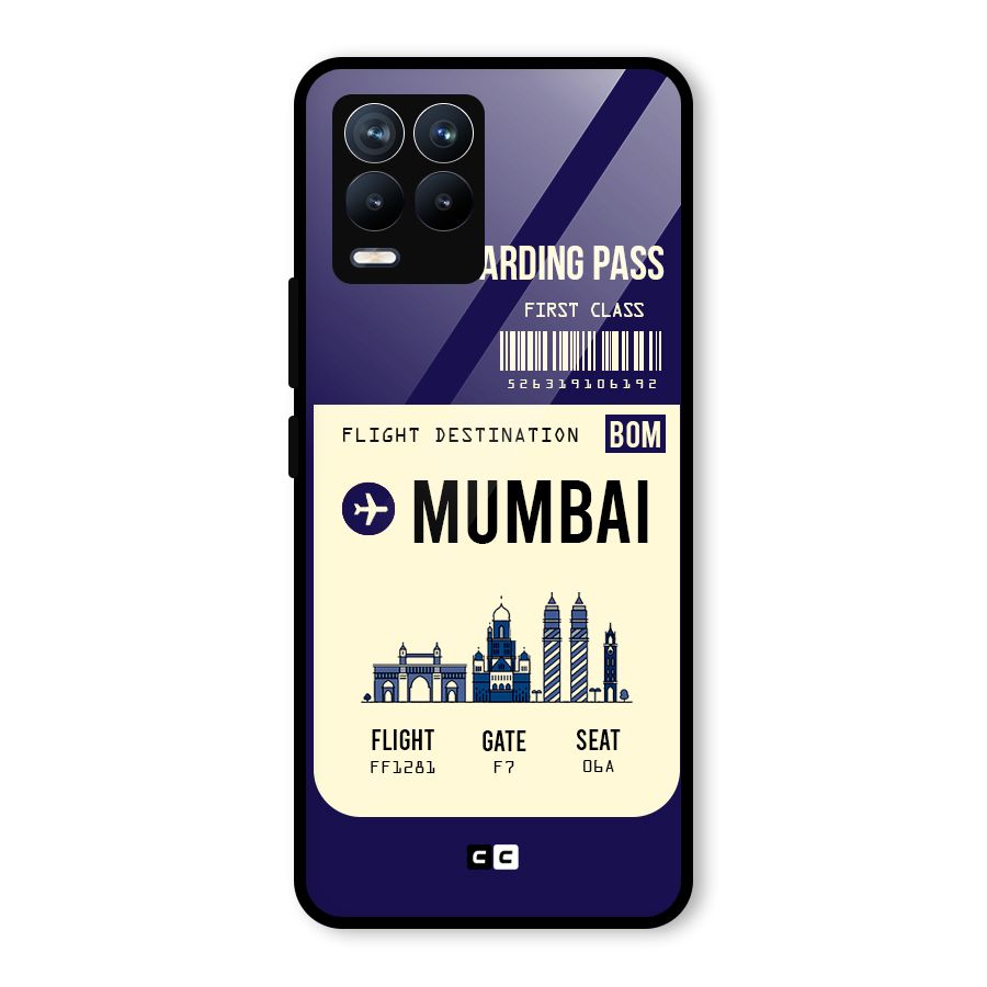 Mumbai Boarding Pass Glass Back Case for Realme 8 Pro