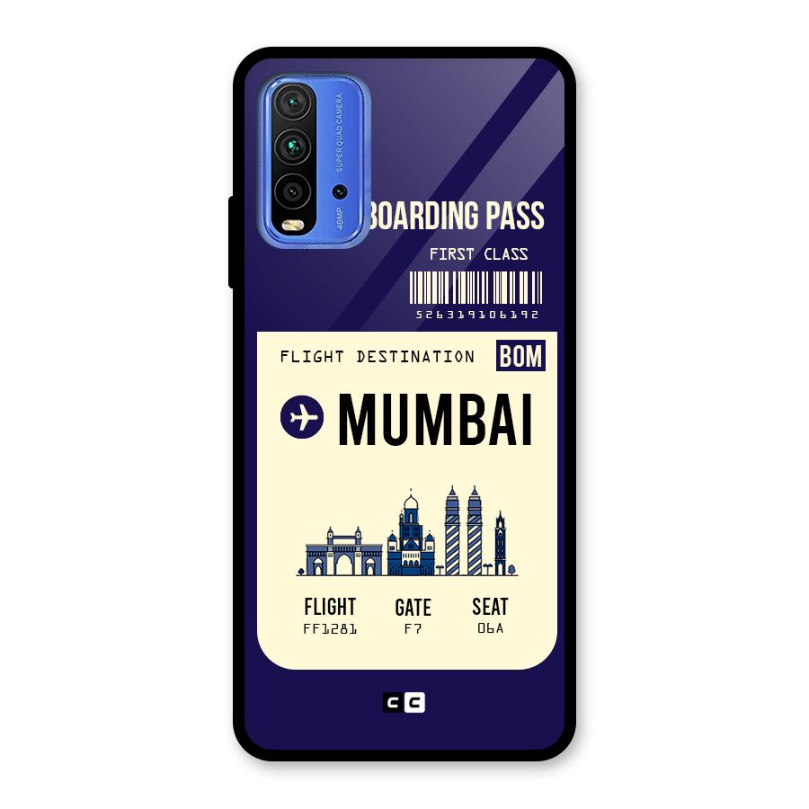 Mumbai Boarding Pass Glass Back Case for Redmi 9 Power