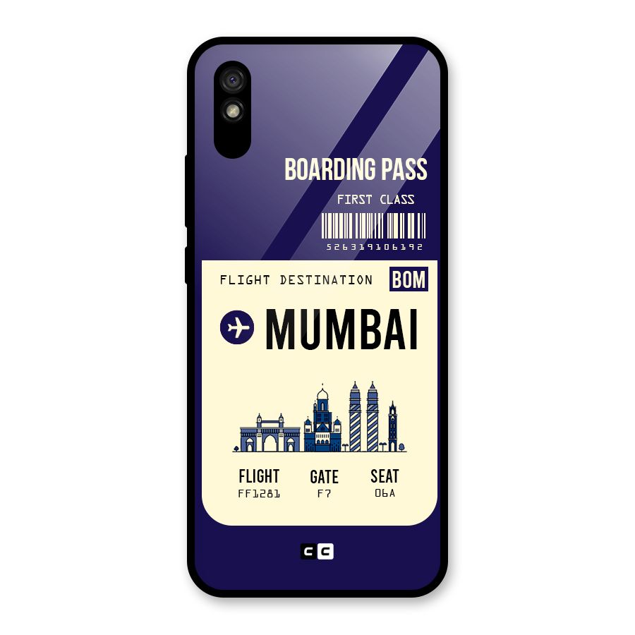 Mumbai Boarding Pass Glass Back Case for Redmi 9i