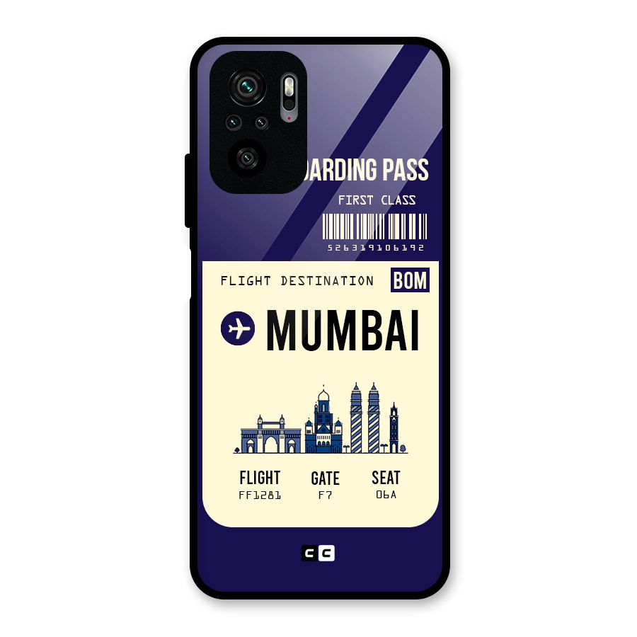 Mumbai Boarding Pass Glass Back Case for Redmi Note 10S