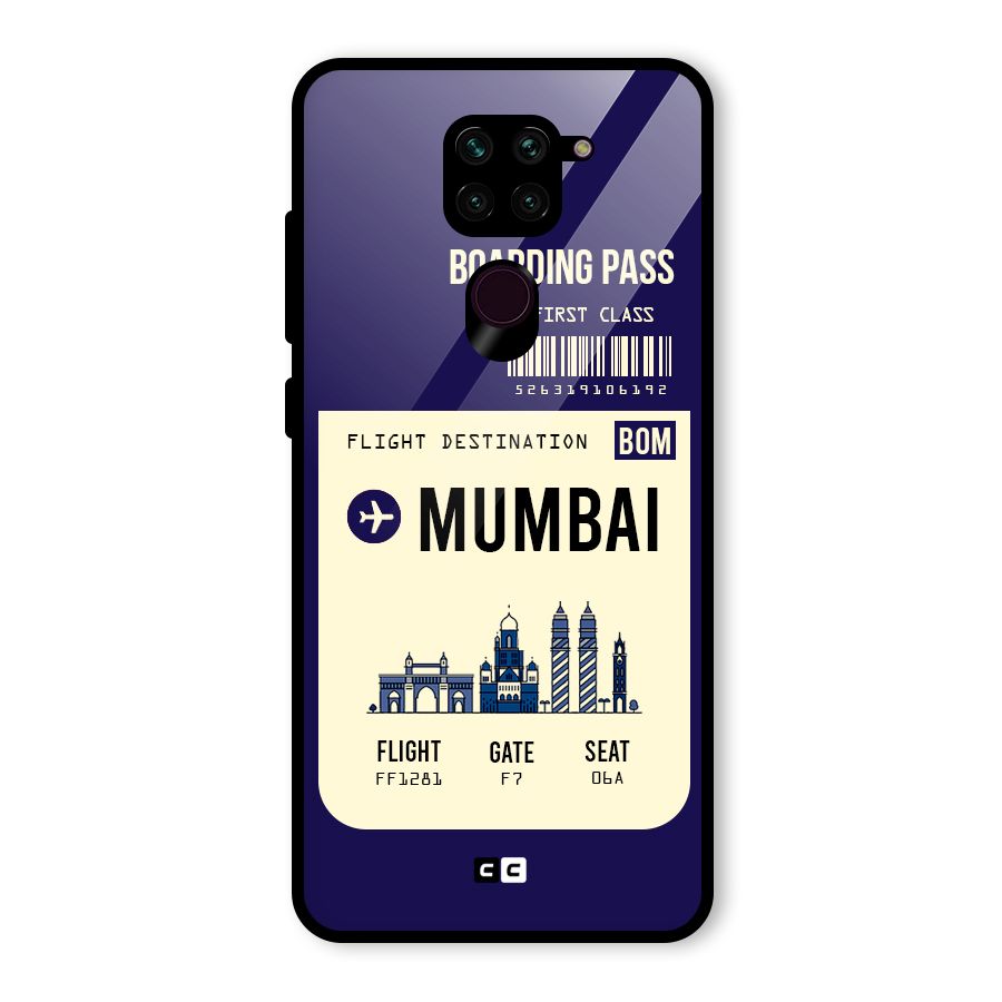 Mumbai Boarding Pass Glass Back Case for Redmi Note 9