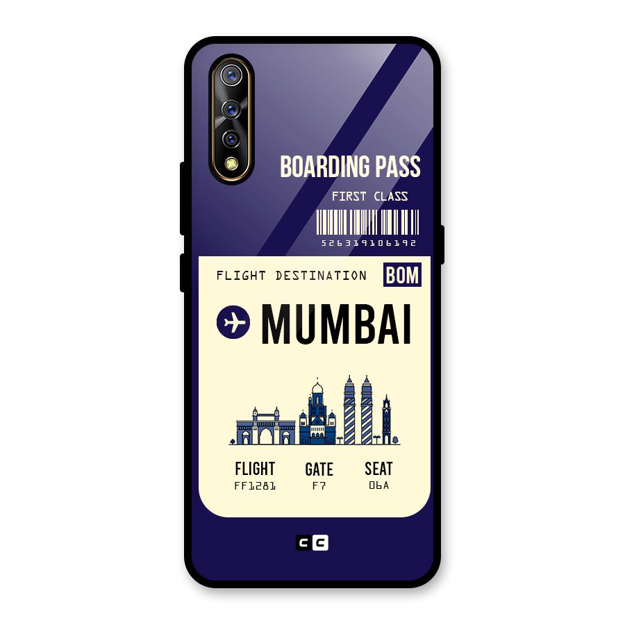 Mumbai Boarding Pass Glass Back Case for Vivo S1