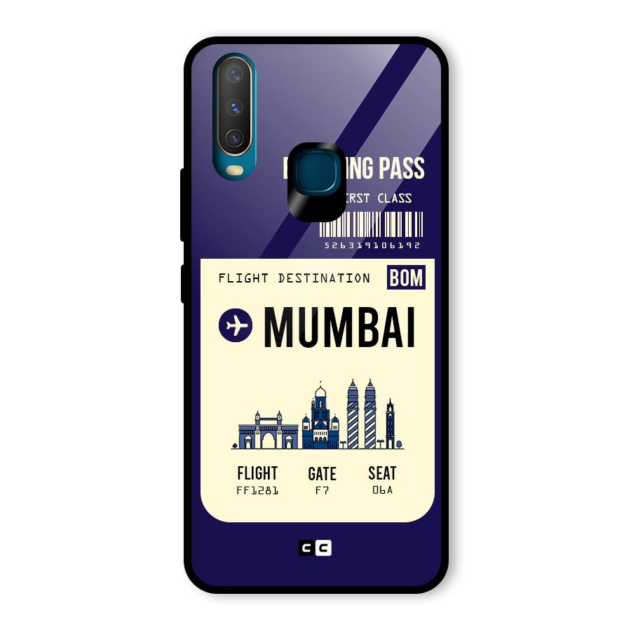 Mumbai Boarding Pass Glass Back Case for Vivo U10