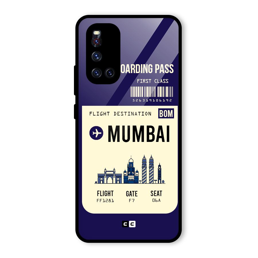 Mumbai Boarding Pass Glass Back Case for Vivo V19