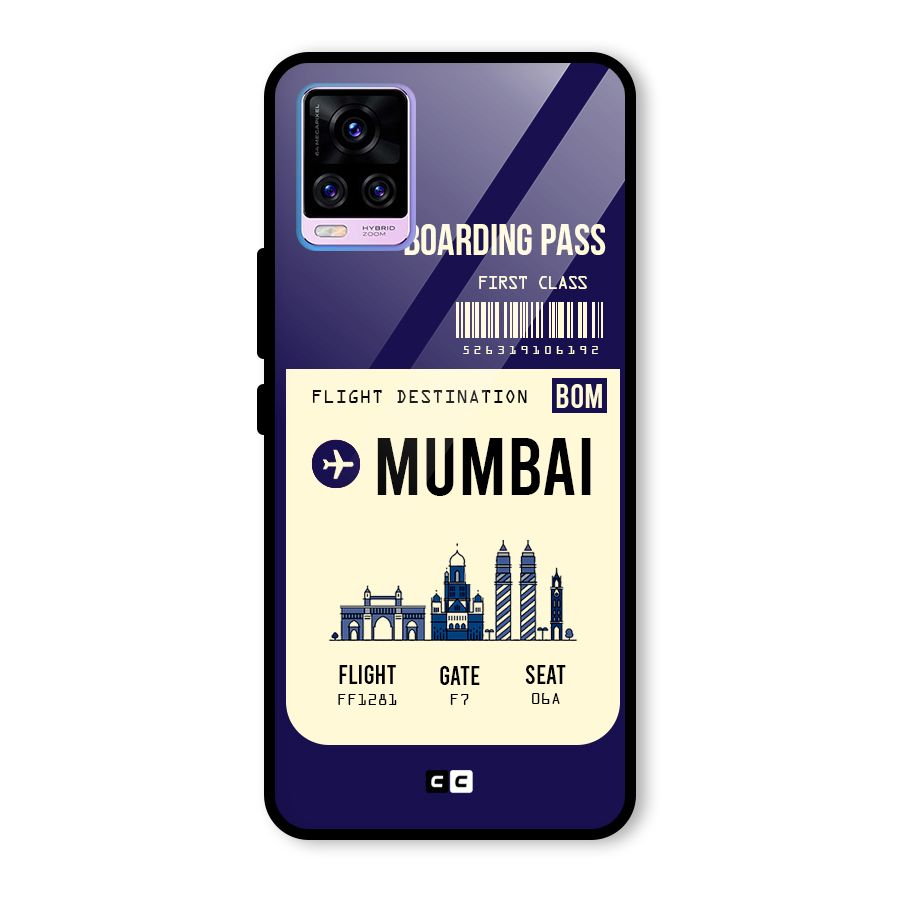 Mumbai Boarding Pass Glass Back Case for Vivo V20 Pro