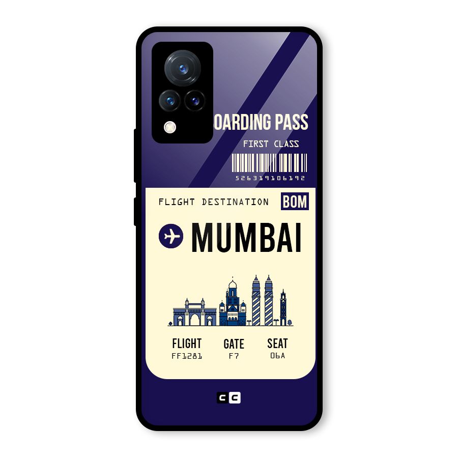 Mumbai Boarding Pass Glass Back Case for Vivo V21 5G