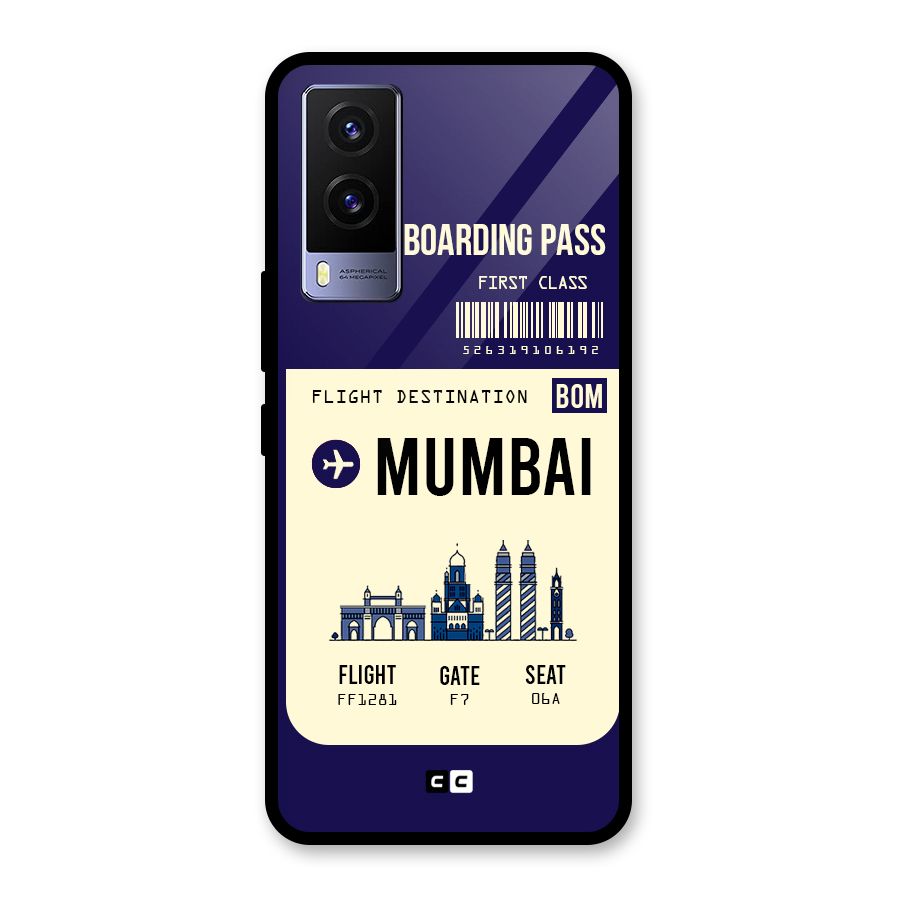 Mumbai Boarding Pass Glass Back Case for Vivo V21e 5G