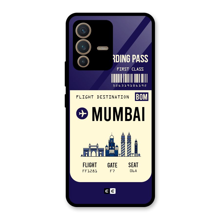 Mumbai Boarding Pass Glass Back Case for Vivo V23 5G