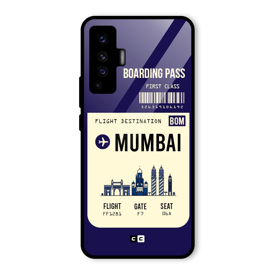 Mumbai Boarding Pass Glass Back Case for Vivo X50