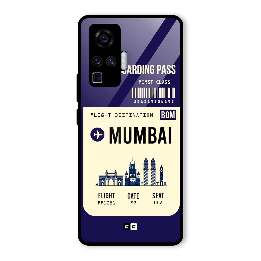 Mumbai Boarding Pass Glass Back Case for Vivo X50 Pro