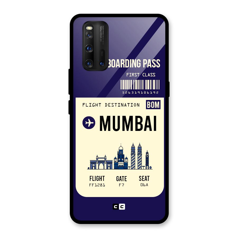 Mumbai Boarding Pass Glass Back Case for Vivo iQOO 3