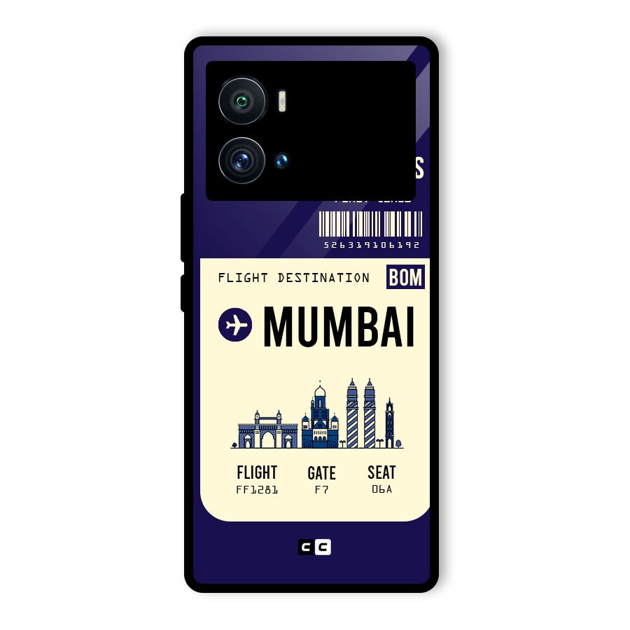 Mumbai Boarding Pass Glass Back Case for Vivo iQOO 9 Pro