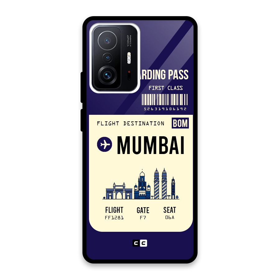 Mumbai Boarding Pass Glass Back Case for Xiaomi 11T Pro