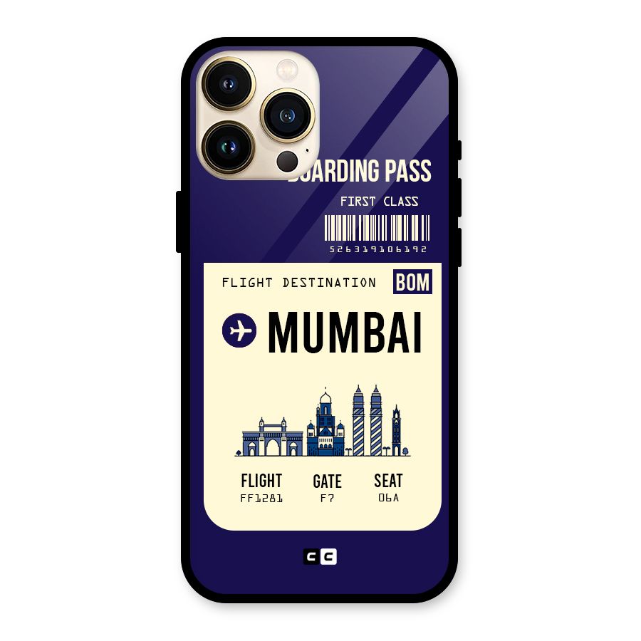 Mumbai Boarding Pass Glass Back Case for iPhone 13 Pro Max