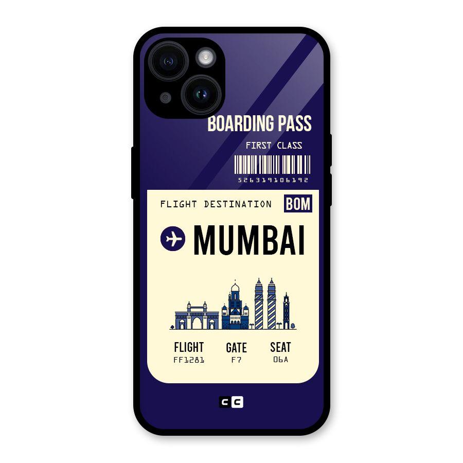Mumbai Boarding Pass Glass Back Case for iPhone 14