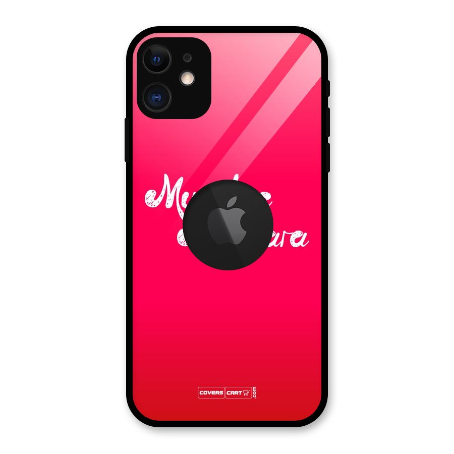 Muscles and Mascara Glass Back Case for iPhone 11 Logo Cut