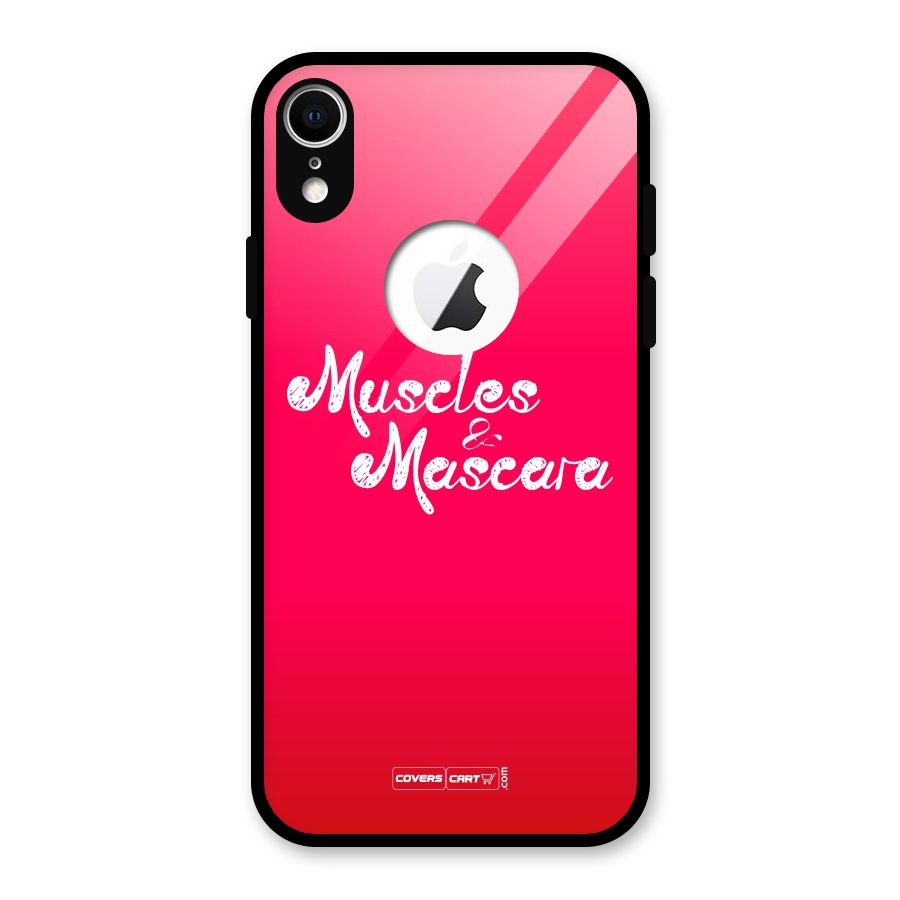 Muscles and Mascara Glass Back Case for iPhone XR Logo Cut